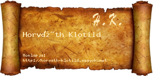 Horváth Klotild névjegykártya